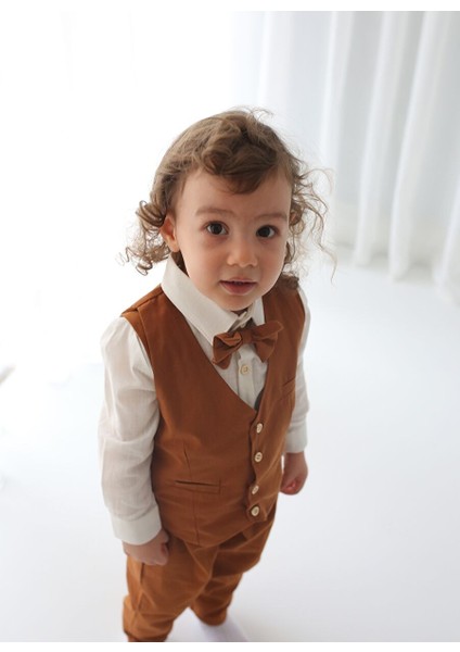 Kahve Yelekli Askılı Takım 4'lü Set modelleri