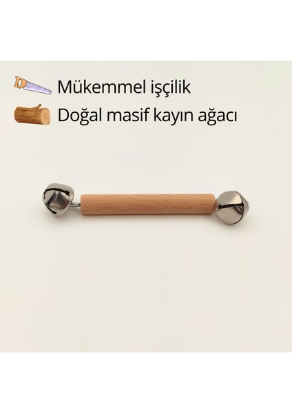 Montessori Çanlı Çıngırak - Bebekler için Ahşap Çıngırak - Klasik Montessori Tasarımı - Antibakteriyel Kayın Ağacından Üretilmiştir modelleri