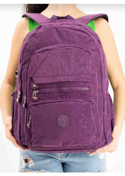 Eflanmadan Su Geçirmez Kumaştan Çok Bölmeli Unisex Okul ve Günlük Sırt Çantası