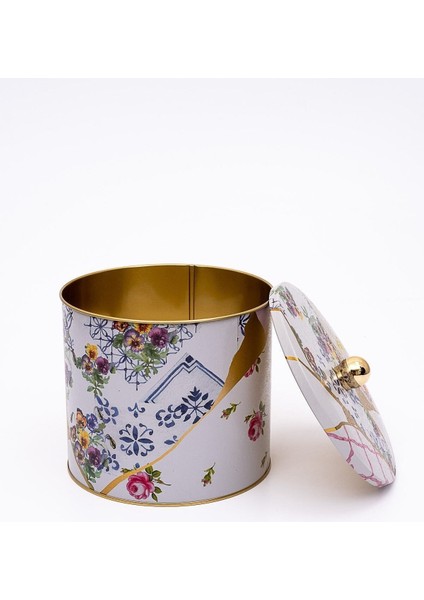 Yeşil Sugi Desenli Metal Saklama Kabı, 17,5X15,5 Cm, Pratik ve Şık Mutfak Gereci modelleri