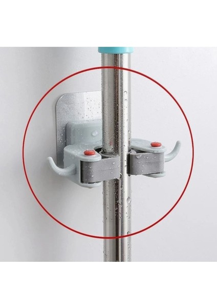 Mavi Tekli Mop Askısı, Duvara Monte, Asma Aparatı, Pratik ve Şık Tasarım