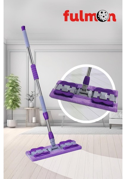 Çok Amaçlı Mikrofiber Temizlik Seti, Paspas, Duvar, Cam, Kıskaçlı ve Klipsli