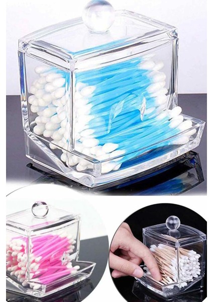 Şeffaf Akrilik Kulak Çubuğu Kabı, Şık ve Kullanışlı Tasarım