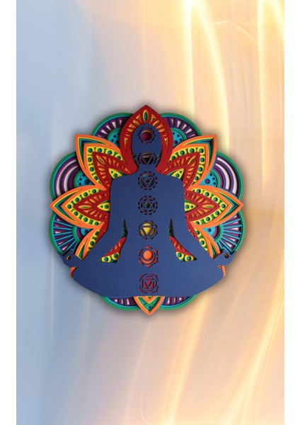 Aura Mandala Çok Katmanlı Spiritüel Duvar Dekoru El Işçiliği Ile Boyanmış 7 Çakra Temalı Dekor fırsatları