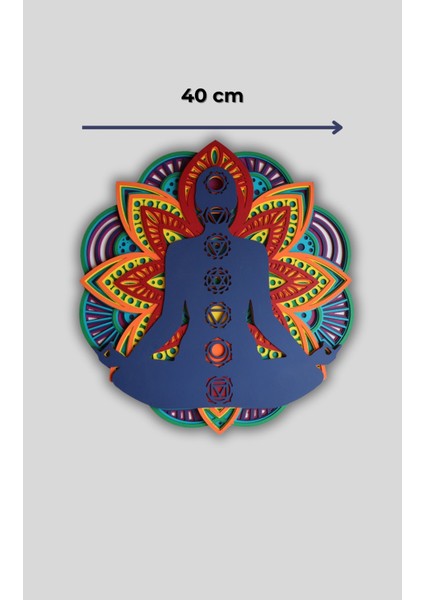 Aura Mandala Çok Katmanlı Spiritüel Duvar Dekoru El Işçiliği Ile Boyanmış 7 Çakra Temalı Dekor
