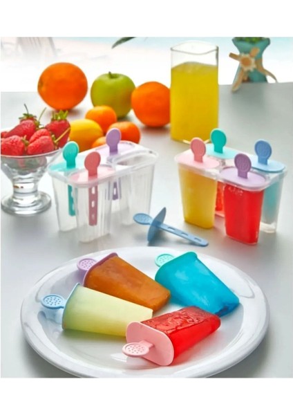 4'lü Gümüş Dondurma Kalıbı, Pratik ve Şık Tatlı Yapım Aleti