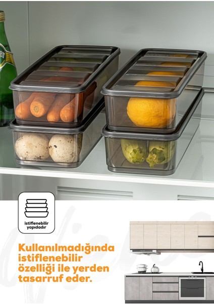 2'li Gri Buzdolabı Düzenleyici Saklama Kabı Seti, Pratik ve Şık Organizatör indirimleri