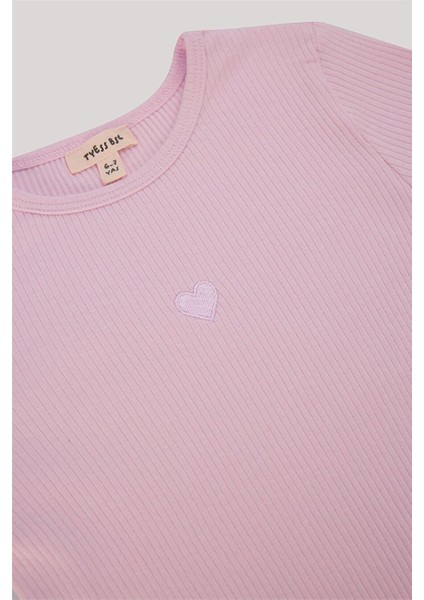 Basic Kız Çocuk Pembe T-Shirt