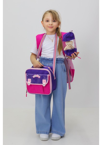 Happy Days 3'lü Kız Çanta Seti Sırt Çantası Beslenme Çantası Kalemlik Ilkokul Peluş Oyuncak Hediyeli fiyatları