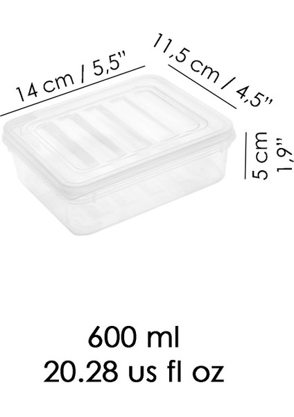 Şeffaf Kapaklı Mikrodalga Uyumlu Saklama Kabı Seti, 4 Adet 600ML modelleri