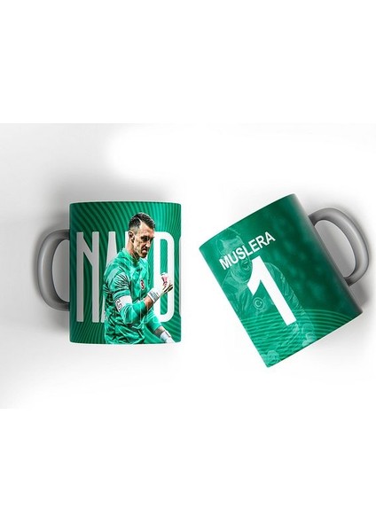 Fernando Muslera Nando Muslera Yeşil Tasarım Baskılı Hediye Kupa Bardak