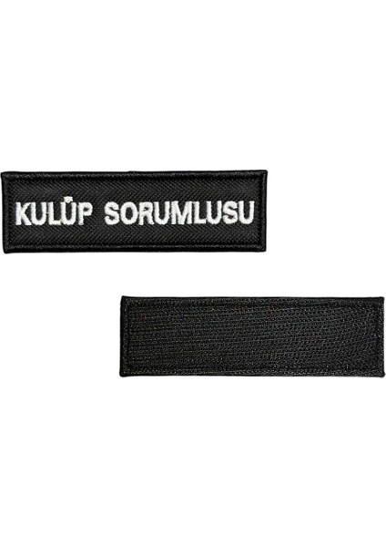 Siyah Zemin Kulüp Sorumlusu Yazılı Nakış Patch - 10X3 cm fiyatları