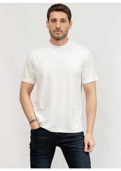 Beyaz Erkek Slim Fit T-Shirt Traın Lux Tee