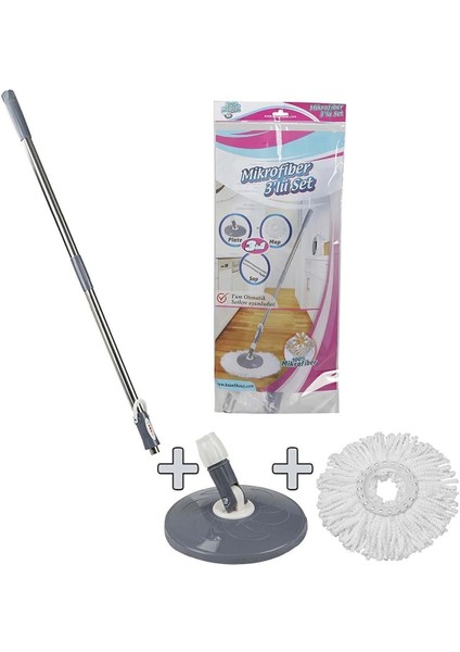 Buse Mop Döner Vileda Sap Takımı, Sap ve Püsküllü, Temizlik Için Uygun