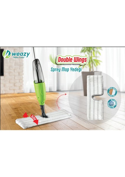 Çift Taraflı Sprey Mop Yedek Papası, Güçlü ve Dayanıklı Temizlik Aksesuarı fiyatları