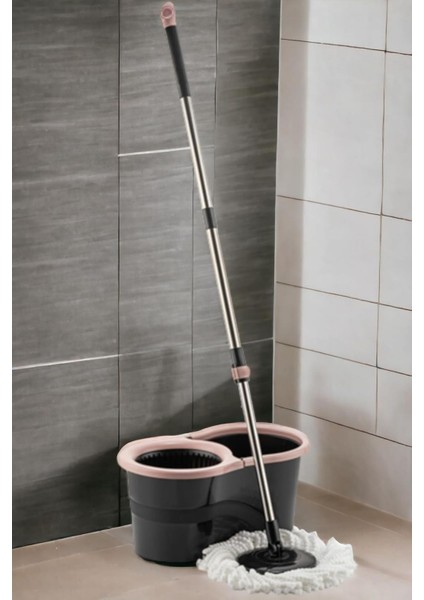 Yumuşak Mikrofiber Süper Mop Seti, 360 Derece Dönebilir, Şık Pembe Renkli Temizleme Aracı fiyatları