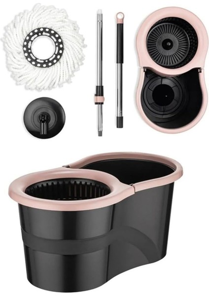 Yumuşak Mikrofiber Süper Mop Seti, 360 Derece Dönebilir, Şık Pembe Renkli Temizleme Aracı modelleri