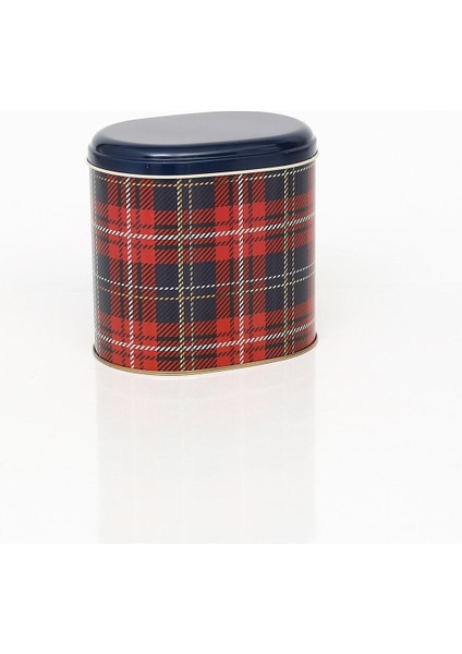 Ekoşe Desenli Oval Metal Saklama Kabı, Çok Renkli, 11X15 cm fiyatları