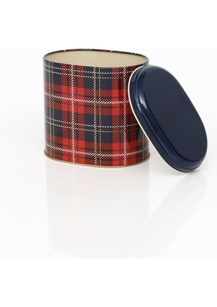 Ekoşe Desenli Oval Metal Saklama Kabı, Çok Renkli, 11X15 cm indirimleri