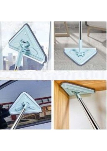 Uzayan Kısalan Saplı 2'li Mikrofiber Üçgen Çok Amaçlı Temizlik Seti