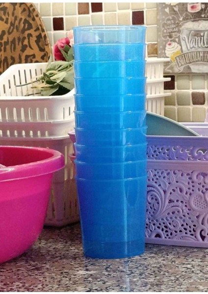 10 Adet Mavi Kırılmaz Bardak ve Kase, 380 Cc, Piknik, Kamp, Saklama, Tatlı, Baharat fiyatları