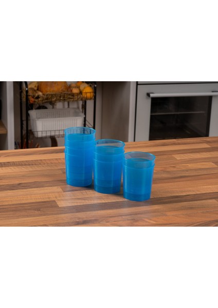 10 Adet Mavi Kırılmaz Bardak ve Kase, 380 Cc, Piknik, Kamp, Saklama, Tatlı, Baharat modelleri