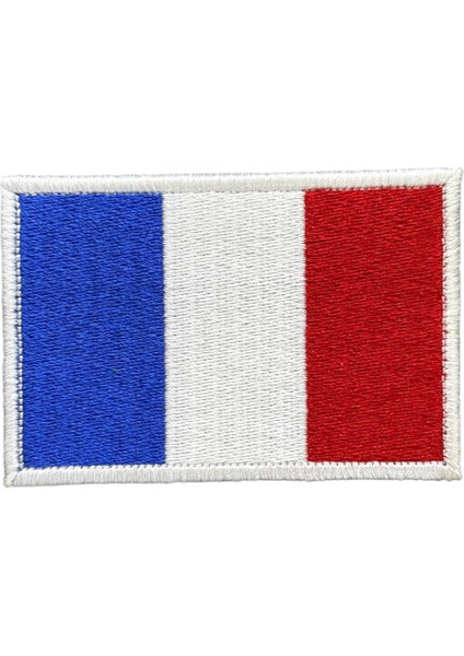 Fransa Bayrağı Nakış Patch Peç - 8x5 cm