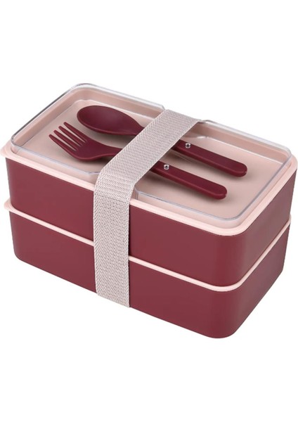 Bordo 2 Katlı Saklama Kabı Seti, Öğrenci ve Sporcu Için Sağlıklı Öğünler Için fırsatları