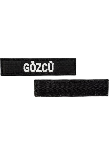 Siyah Zemin Gözcü Yazılı Nakış Patch - 9.5x2 cm fiyatları