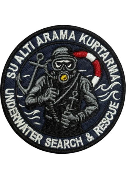 Su Altı Arama Kurtarma Nakış Peç Patch - 9 cm