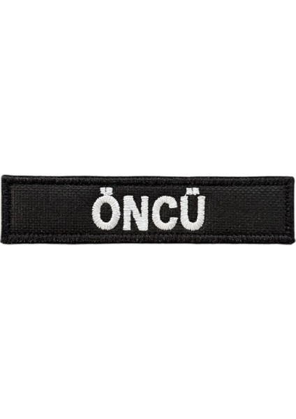 Siyah Zemin Öncü Yazılı Nakış Patch - 9.5x2 cm