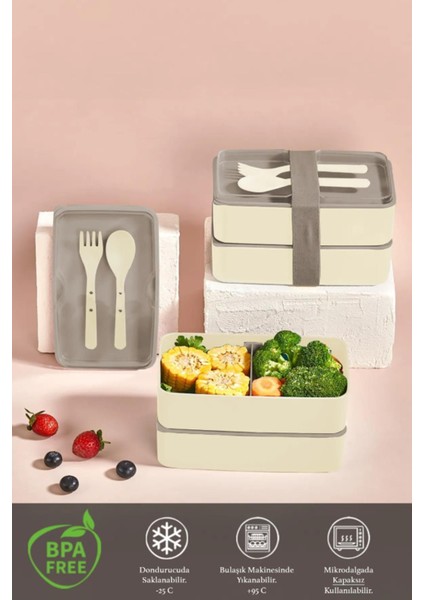 Iki Katlı Yemek Saklama Kabı, Sporcu ve Öğrenci Için Sağlıklı Taşıma Seti modelleri
