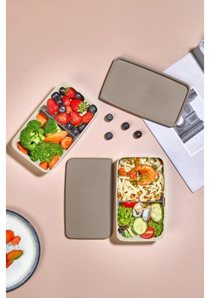 Iki Katlı Yemek Saklama Kabı, Sporcu ve Öğrenci Için Sağlıklı Taşıma Seti