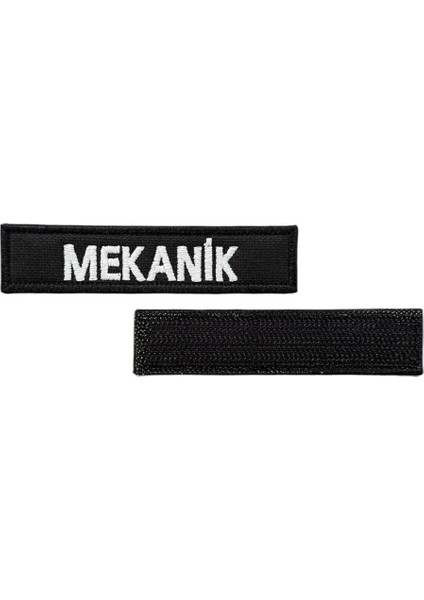 Siyah Zemin Mekanik Yazılı Nakış Patch - 9.5x2 cm fiyatları