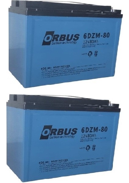 12V 80 Amper Jel Elektrikli Bisiklet (E-Bike) Aküsü Ebatlar : 223X121X174 (2025 Üretim) Ikili Paket