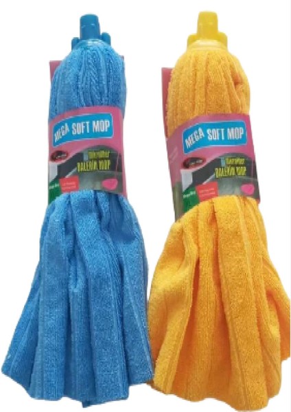 Mikrofiber Havlu ve Yedek Uç, Büyük Boy, Mavi, Temizlik Için Uygun