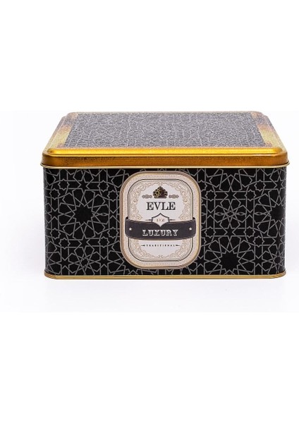 Desenli Kare Metal Saklama Kabı, 20X20 Cm, Şık ve Dayanıklı Mutfak Gereci fiyatları