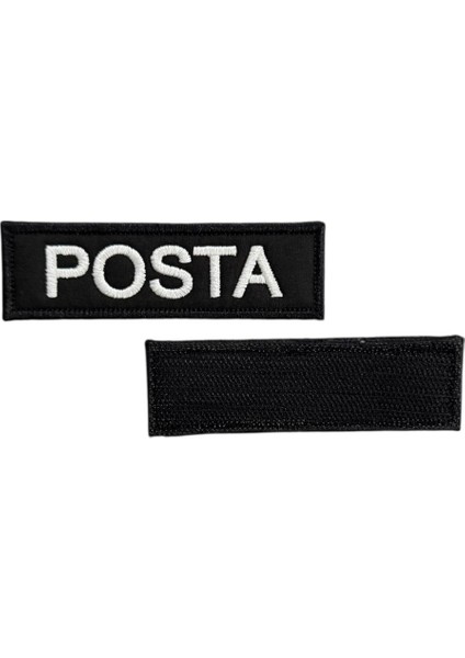 Siyah Zemin Posta Yazılı Nakış Patch Peç - 10X3 cm fiyatları