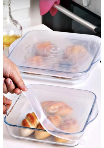 Turuncu 2’li Silikon Kare Borcam Kapağı, Tazelik Koruyan Streç Kapak