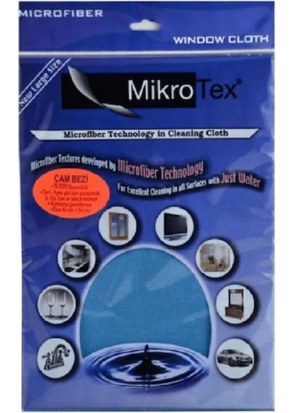 Mikrofiber Cam Bezi, Mavi, 40X50 Cm, Paket 3 Adet, Temizlik ve Parlaklık Için indirimleri
