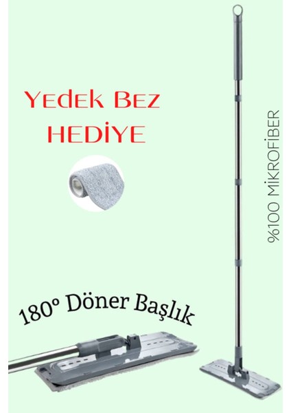 Yüksek Kaliteli Yüzey Temizleyici Seti, Yedek Mop Hediye, Pratik ve Temizliğe Uygun