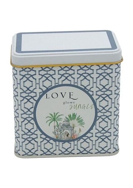 Gri Love Desenli Kare Metal Saklama Kabı 8X12 cm fiyatları