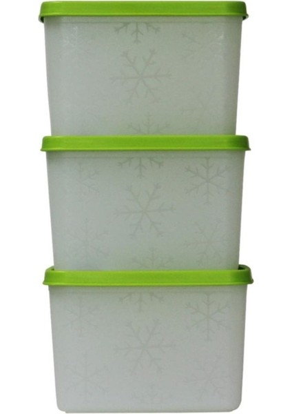 3'lü Yeşil Saklama Kabı, 1,1 Litre, Pratik ve Sağlam Set fiyatları