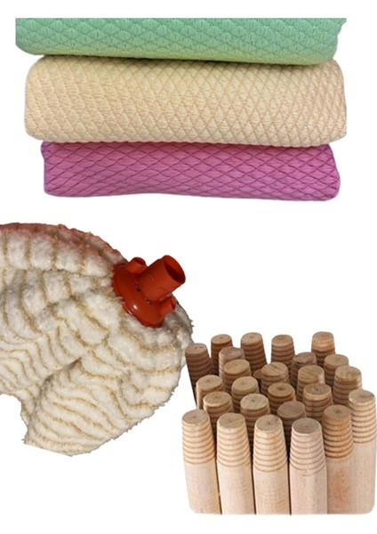 Gürgen Saplı Mikro Fiber Temizlik Seti, Toz ve Kırıntı Alma Başlığı