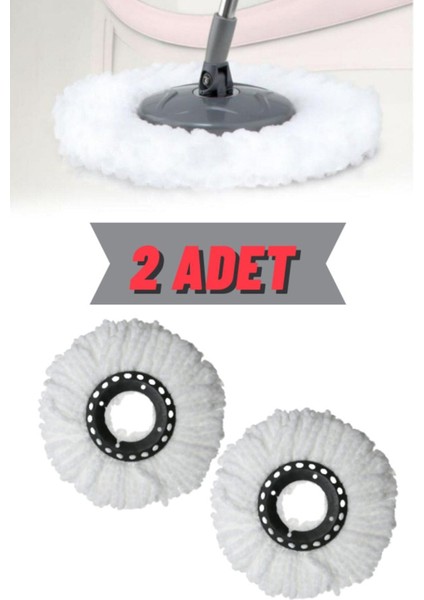 Yüksek Kaliteli Mikrofiber Yedek Spin Mop Bezi 2'li Paket