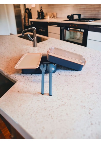 Lacivert 2 Katlı Saklama Kabı, Sağlıklı ve Pratik Yemek Saklama Çözümü fiyatları
