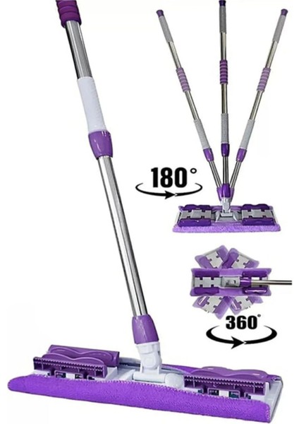 Yedek Bez Hediyeli Mor Mikrofiber Mandallı Yer ve Duvar Mop'u fırsatları