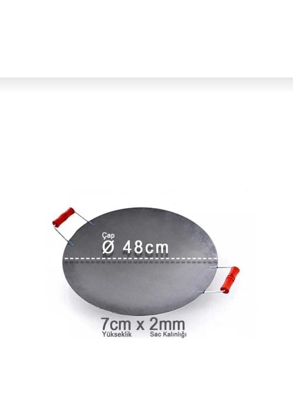 Büyük Boy Metal Sac Tava – 47 cm Dayanıklı ve Pratik Kullanım