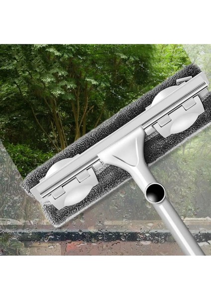 Mandallı Kıskaçlı Çok Amaçlı Cam Silme Mopu, Yedek Mikrofiber Bezli