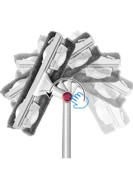Mandallı Kıskaçlı Çok Amaçlı Cam Silme Mopu, Yedek Mikrofiber Bezli